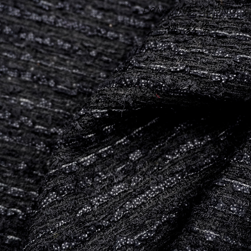 Sewing Tweed Fabric - 2025 Spring Winter Classic black Tweed