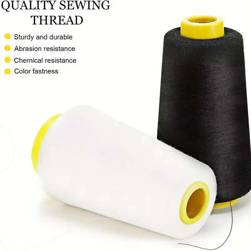 Serger Thread Cone - 3 Black 3 White Overlock Thread