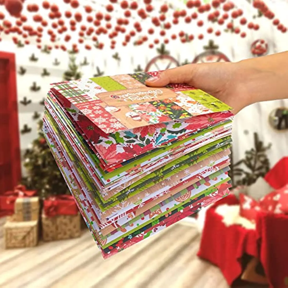 Pattern Tissue Paper - Classic Christmas Scrapbook Paper Scrapbooking Patterned