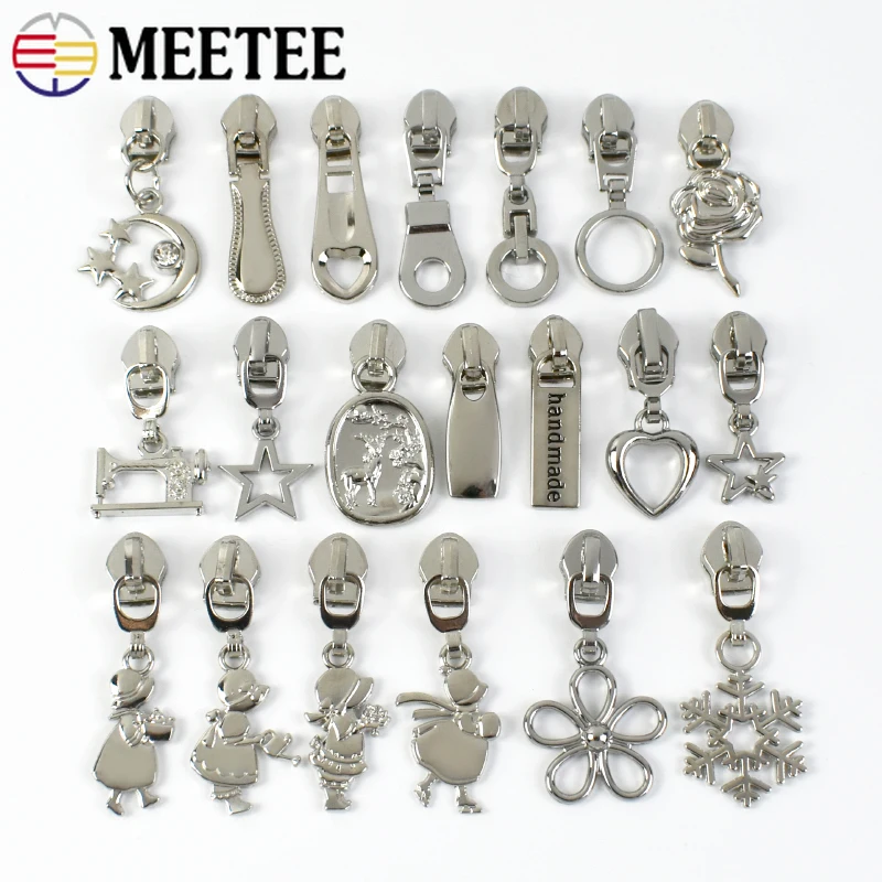 Textile And Sewing Supply - Metal Zipper Slider 5# 5-20Pcs Silver