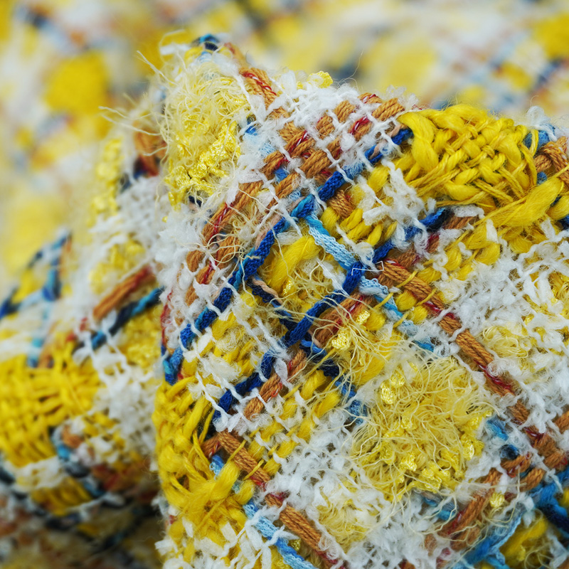 Vibrant Style Yellow Multicolo - Sewing Tweed Fabric recension och pris