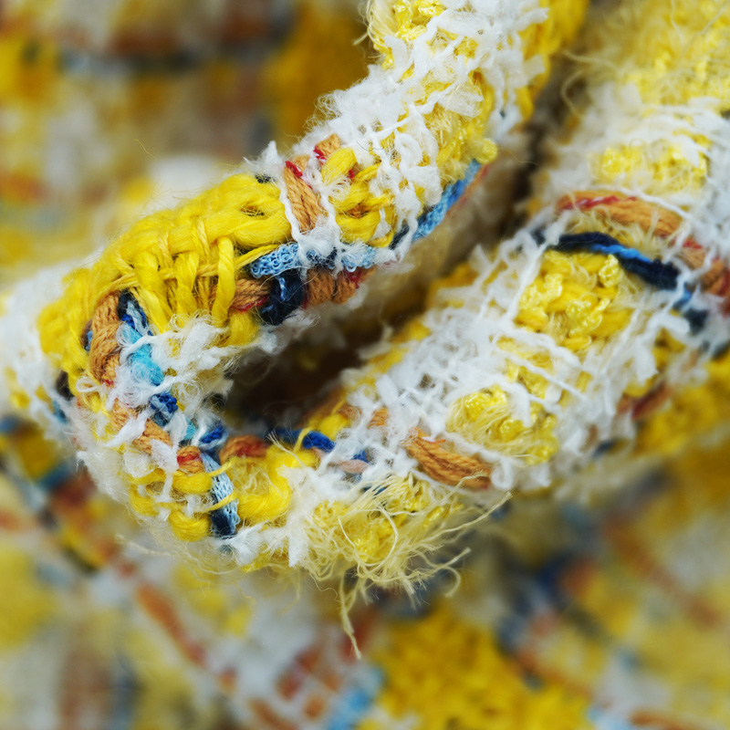 Vibrant Style Yellow Multicolo - Sewing Tweed Fabric recension och pris