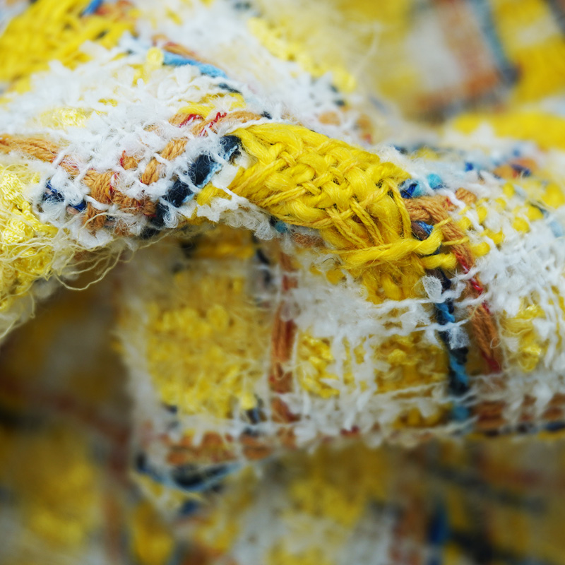 Vibrant Style Yellow Multicolo - Sewing Tweed Fabric recension och pris