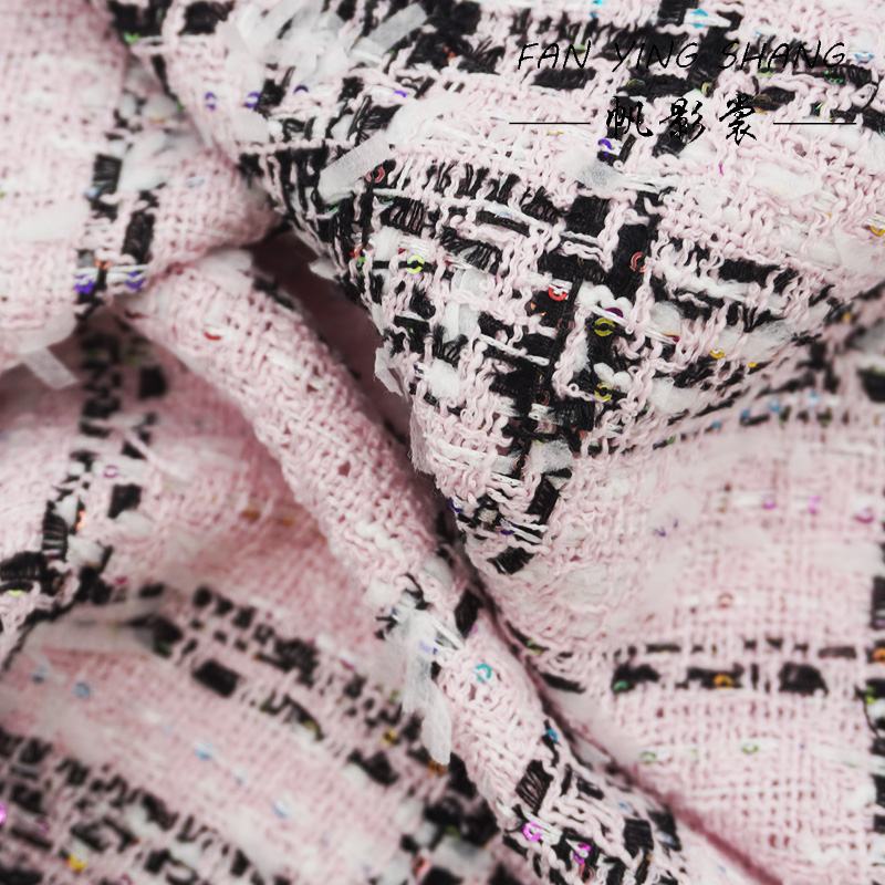 Pink Classical Big Plaid Color - Sewing Tweed Fabric recension och pris