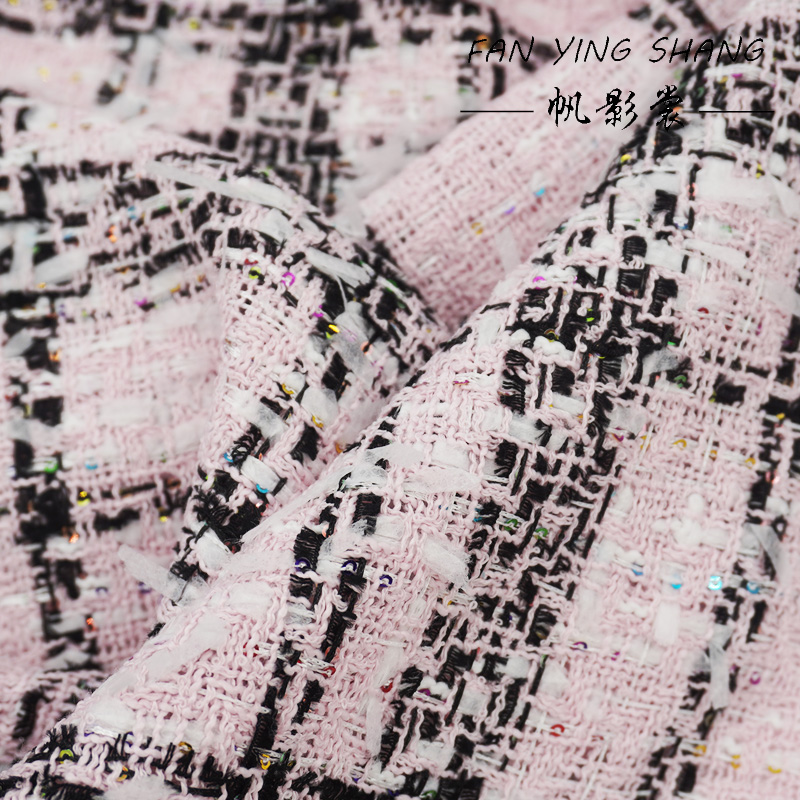 Pink Classical Big Plaid Color - Sewing Tweed Fabric recension och pris