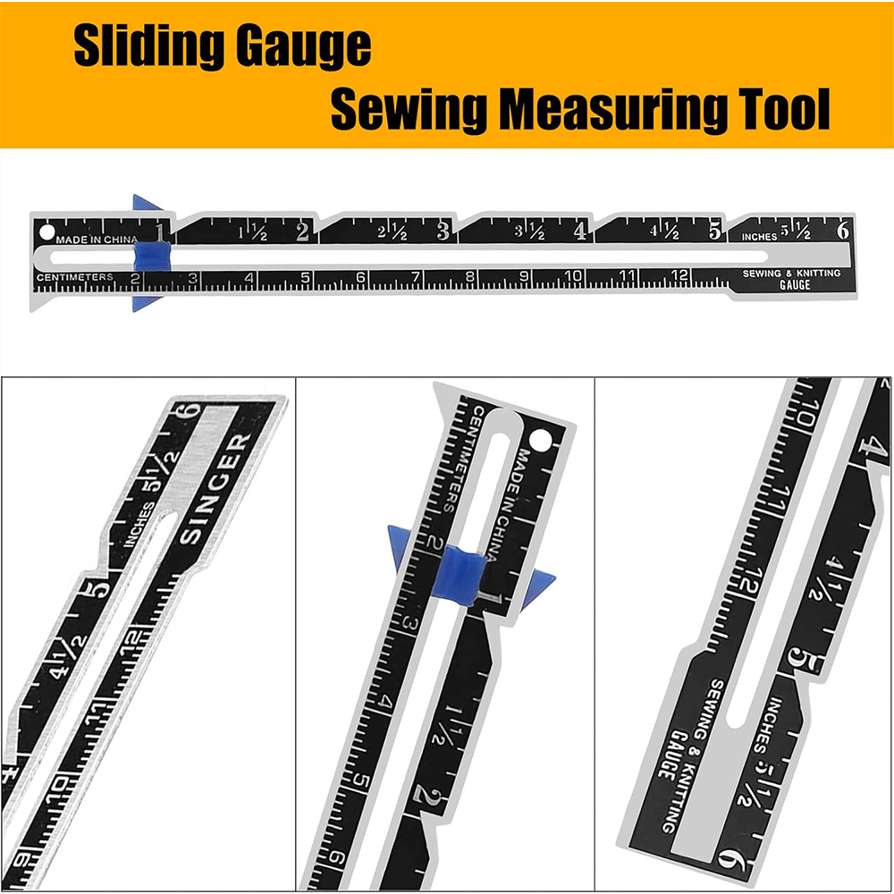 5-in-1 Sliding Gauge Measuring - Sewing Gauge Ruler recension och pris