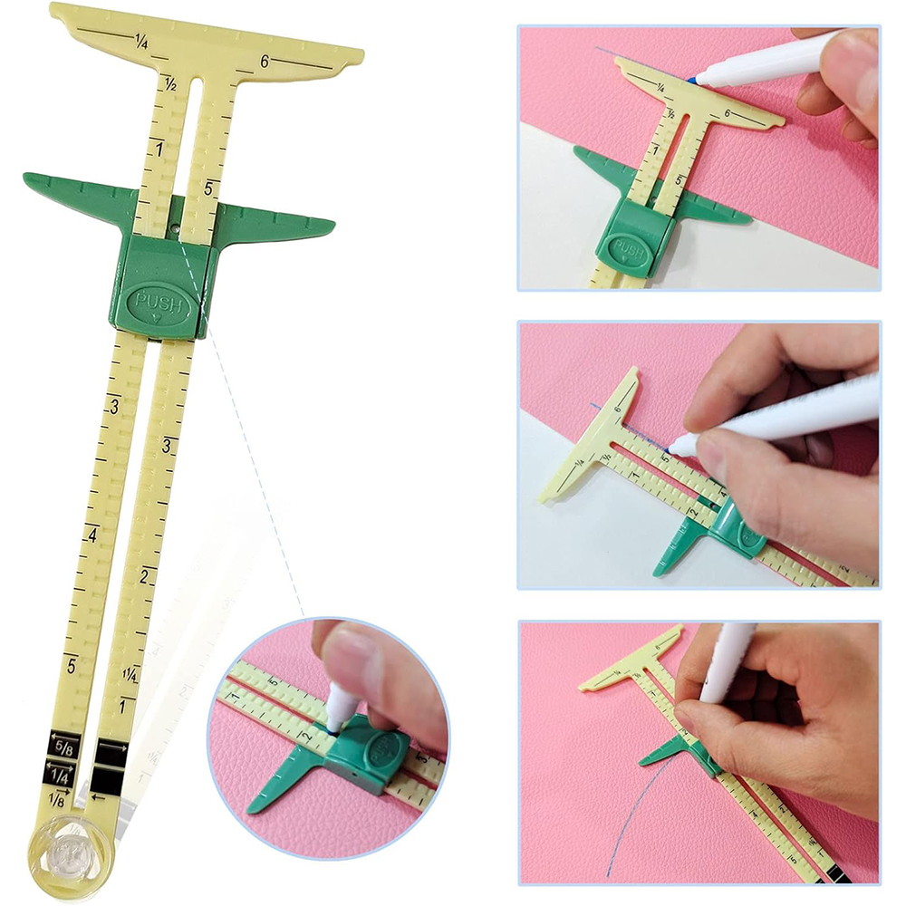 5-in-1 Sliding Gauge Measuring - Sewing Gauge Ruler recension och pris