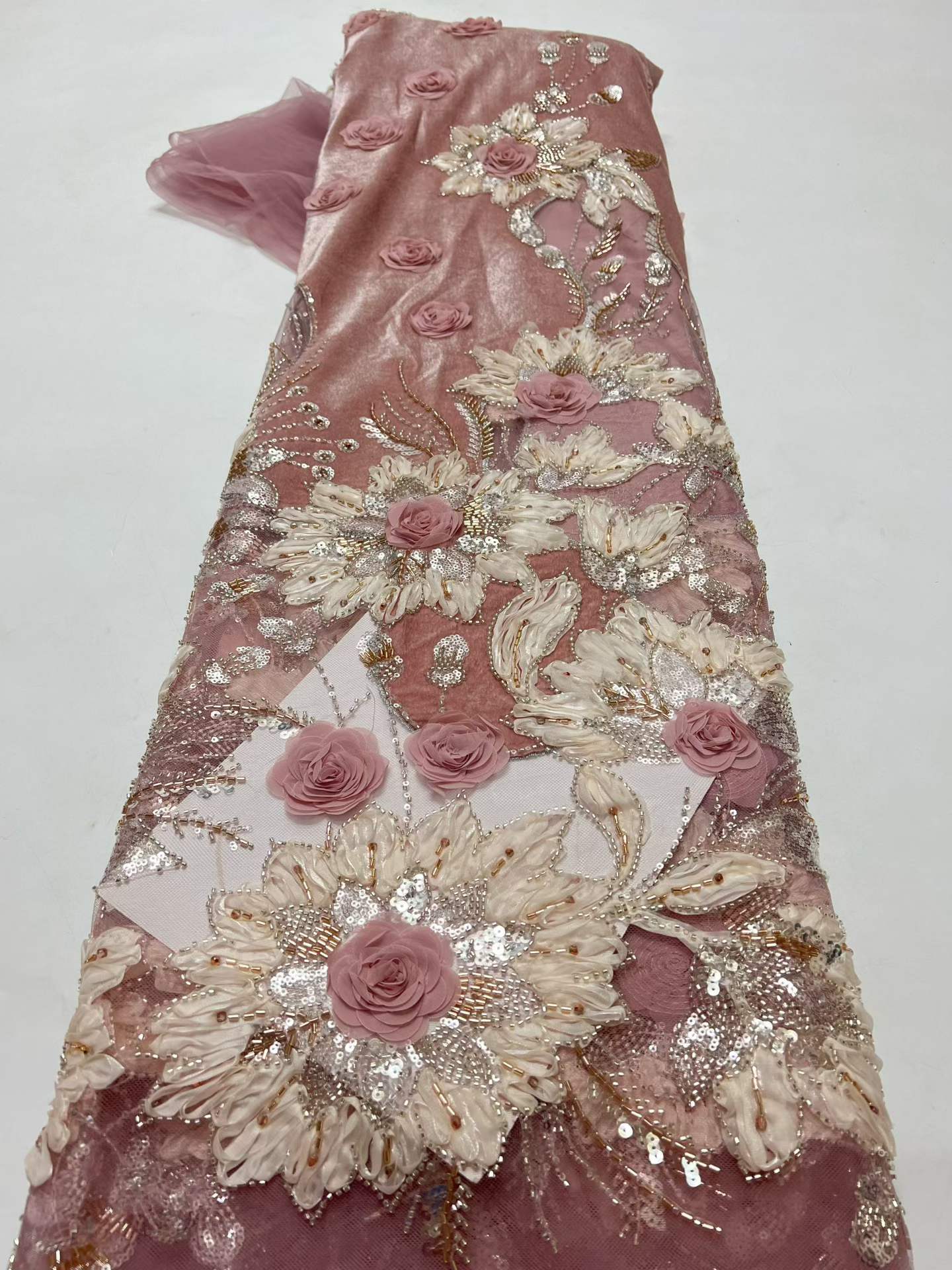 Luxury African Velvet Red Bead - Sewing Velvet Fabric recension och pris
