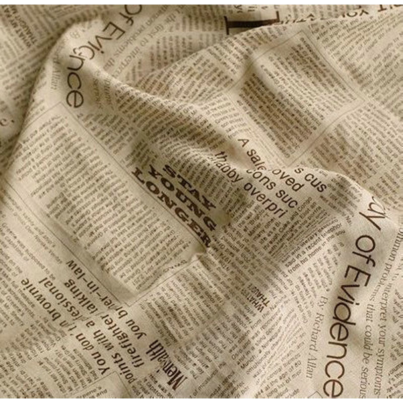 50x150cm Retro Newspaper Lette - Sewing Tweed Fabric recension och pris
