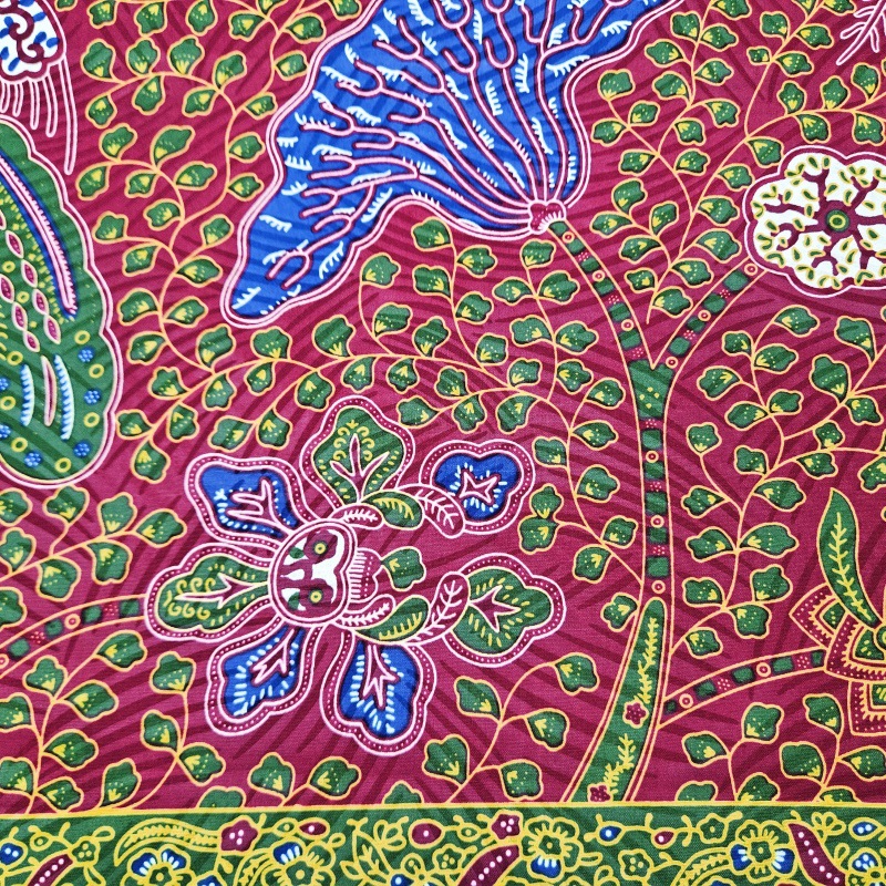46Inch * 6Yards Green Leaves P - Sewing Batik Fabric recension och pris