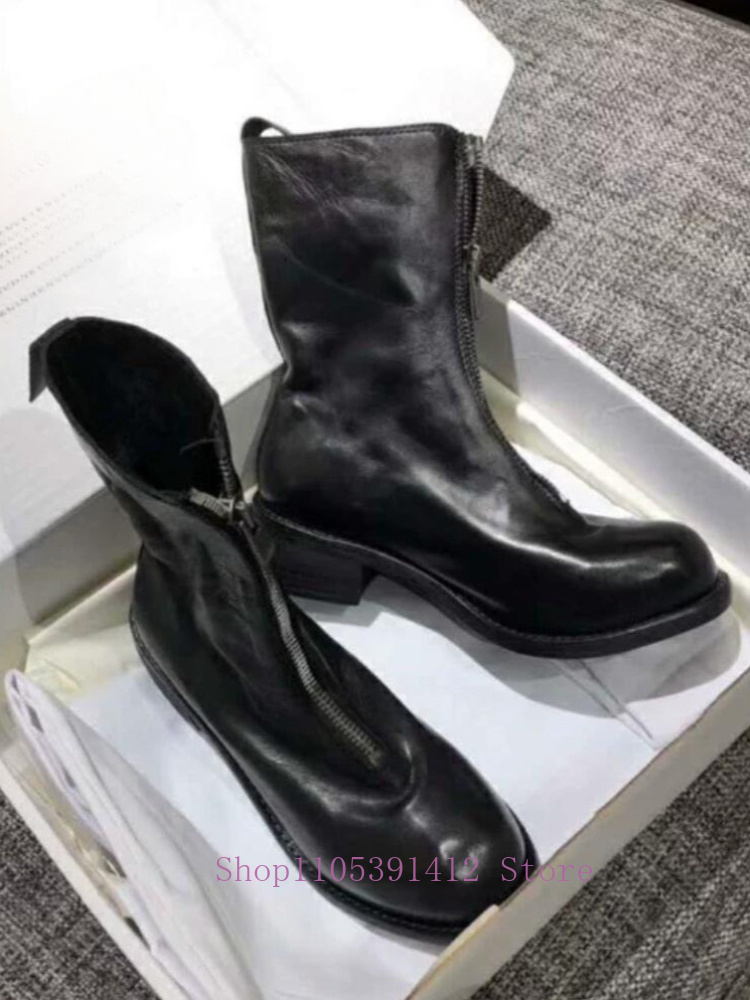 Luxury Men Shoes Genuine Leath - Sewing Front Zipper recension och pris