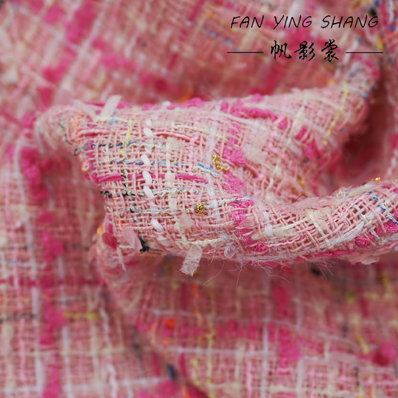The Pink Plaid Tassel Cotton T - Sewing Tweed Fabric recension och pris
