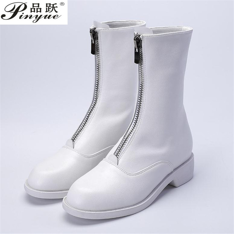 3cm Genuine Leather Trend Fron - Sewing Front Zipper recension och pris