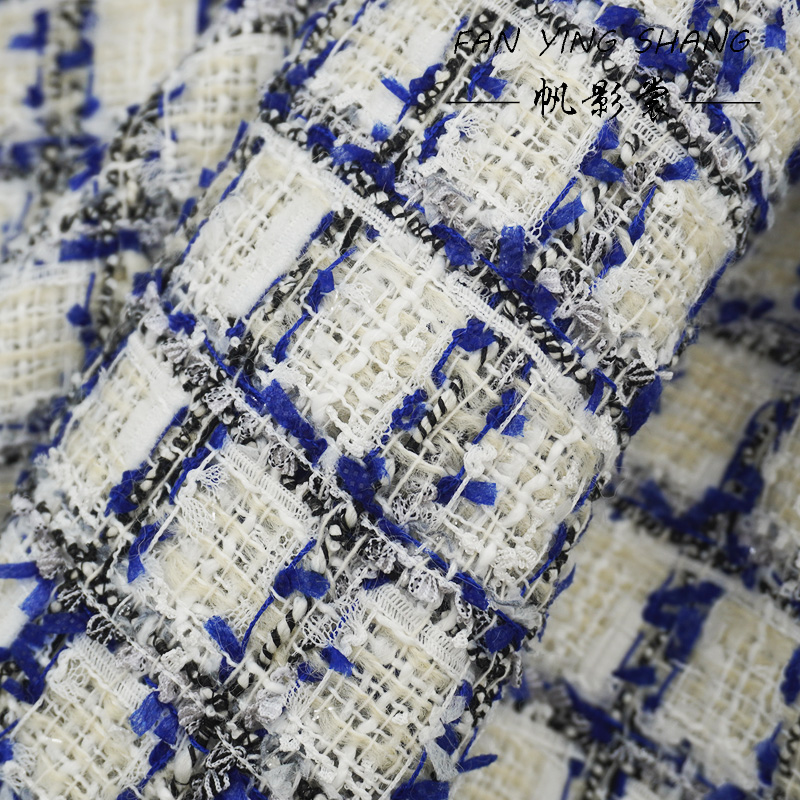 Blue Black Plaid Butterfly Gau - Sewing Tweed Fabric recension och pris