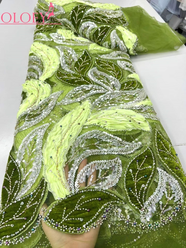 OLOEY Luxury African Sequins B - Sewing Velvet Fabric recension och pris